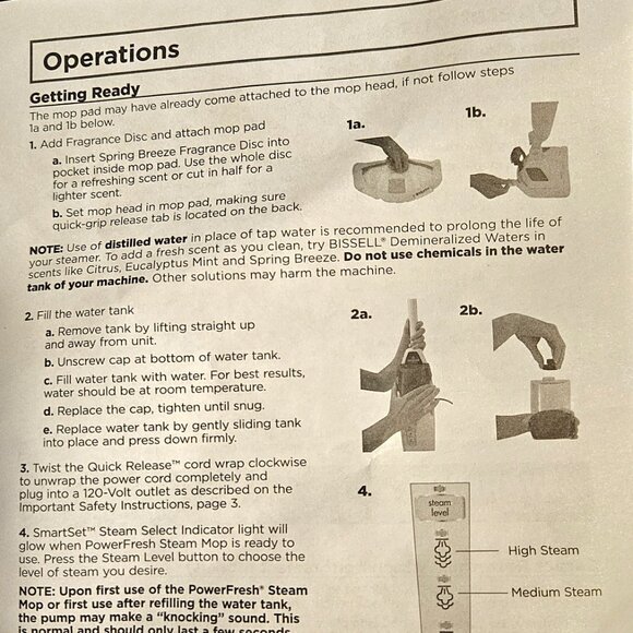 Bissell Mop PowerSteamer Duo 2-in1 Steamer Multi 1940 Series (Great condition) - Picture 7 of 7